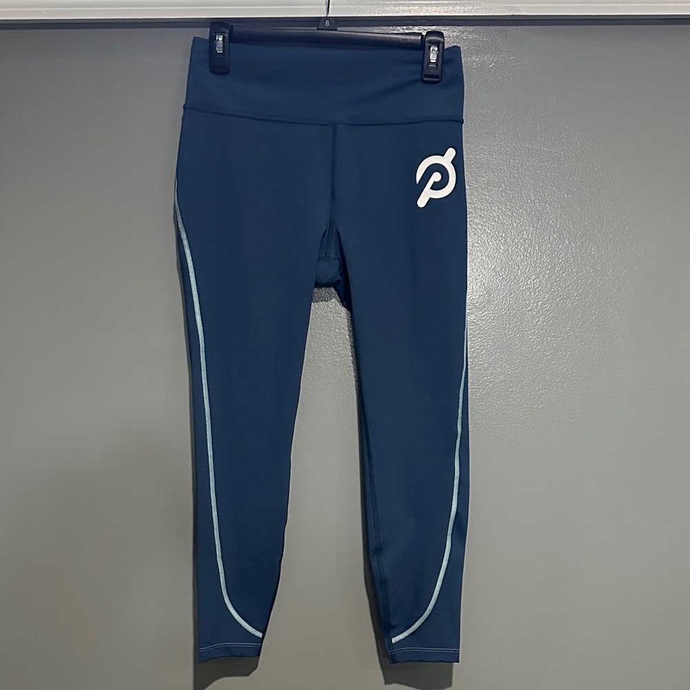 Peloton Blue Leggings with Light Blue Stitching